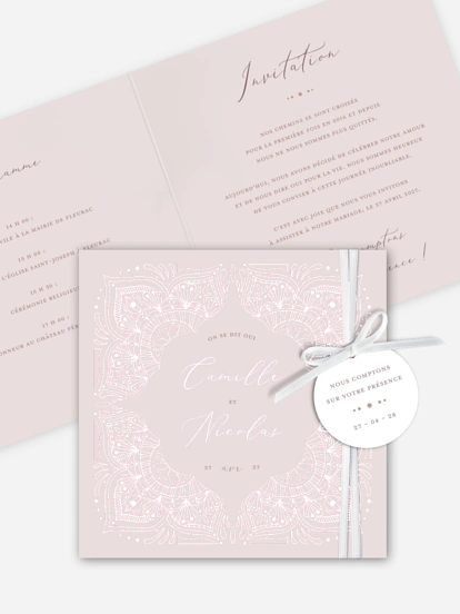 Faire-part de mariage Fleur orientale