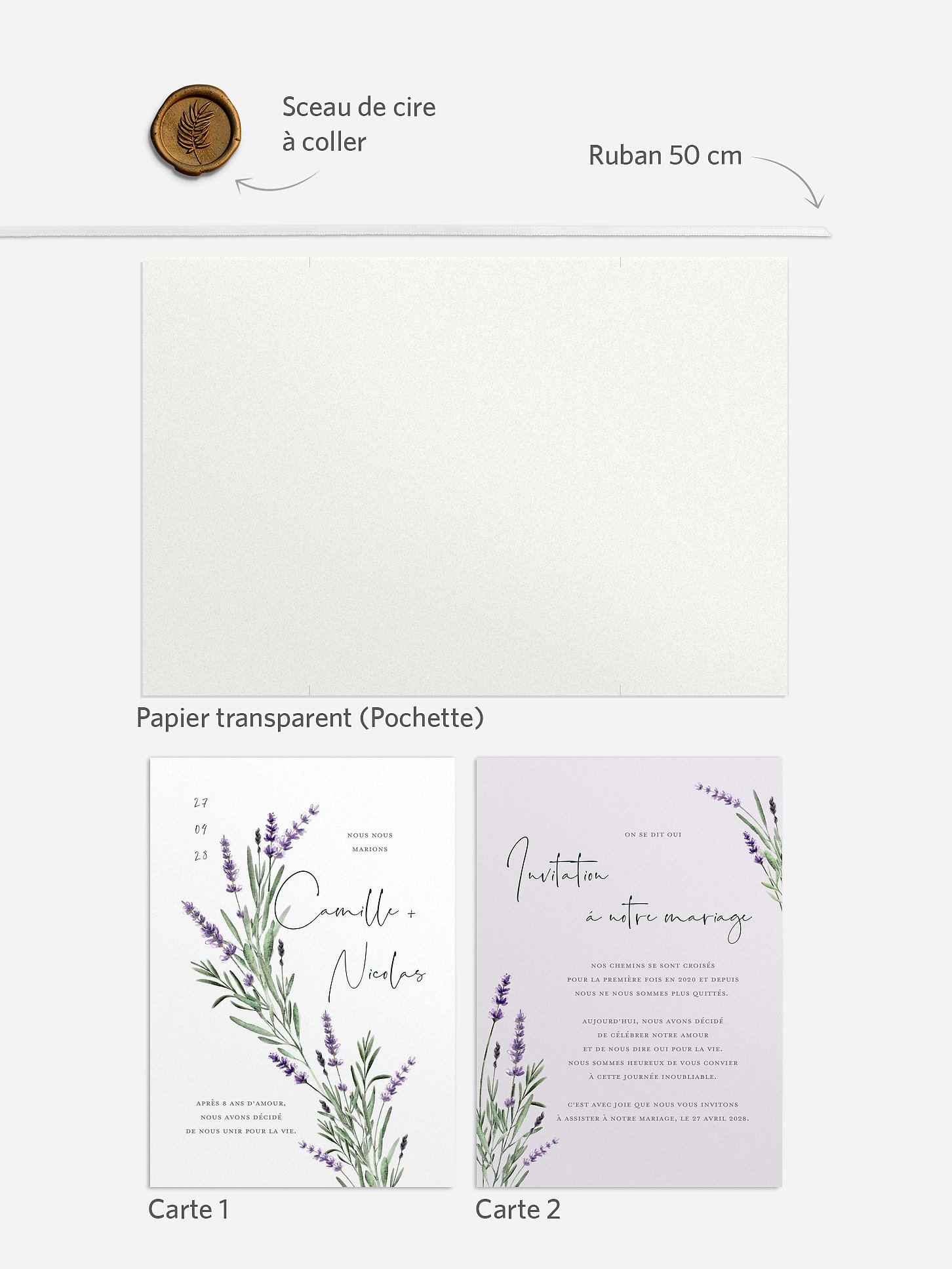Faire-part de mariage Un air de provence