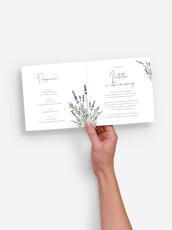 Faire-part de mariage Un air de provence