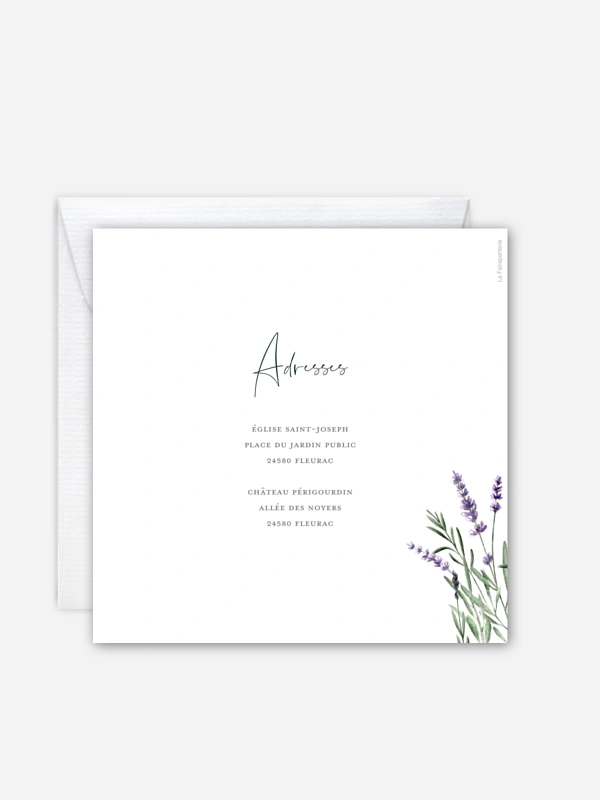 Faire-part de mariage Un air de provence