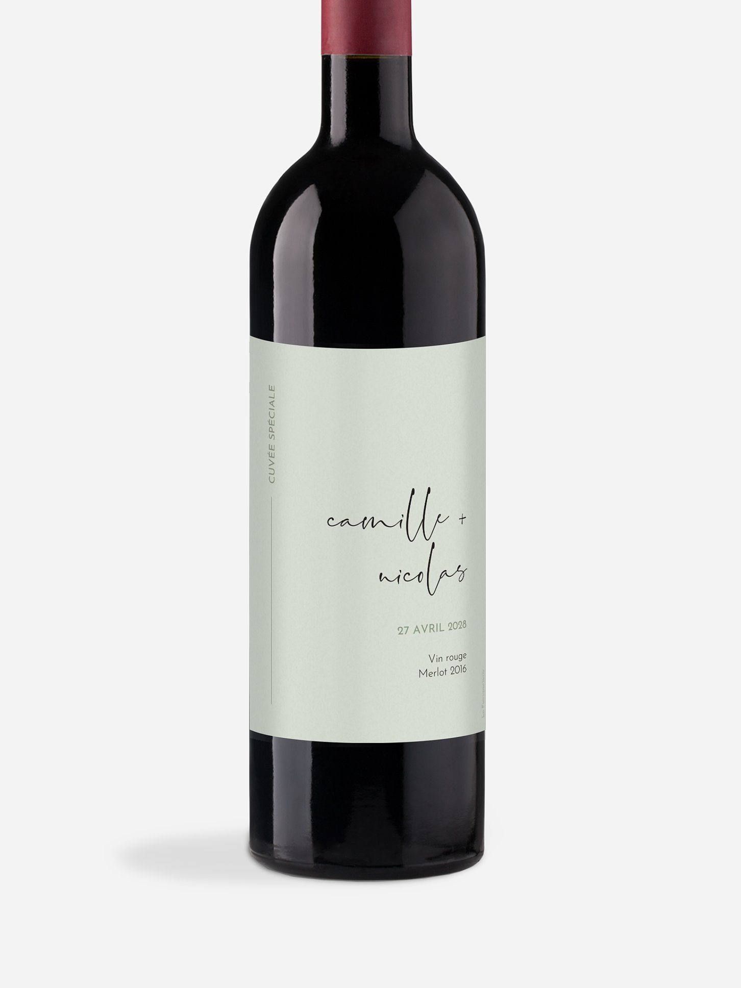 Étiquette bouteille Romance moderne
