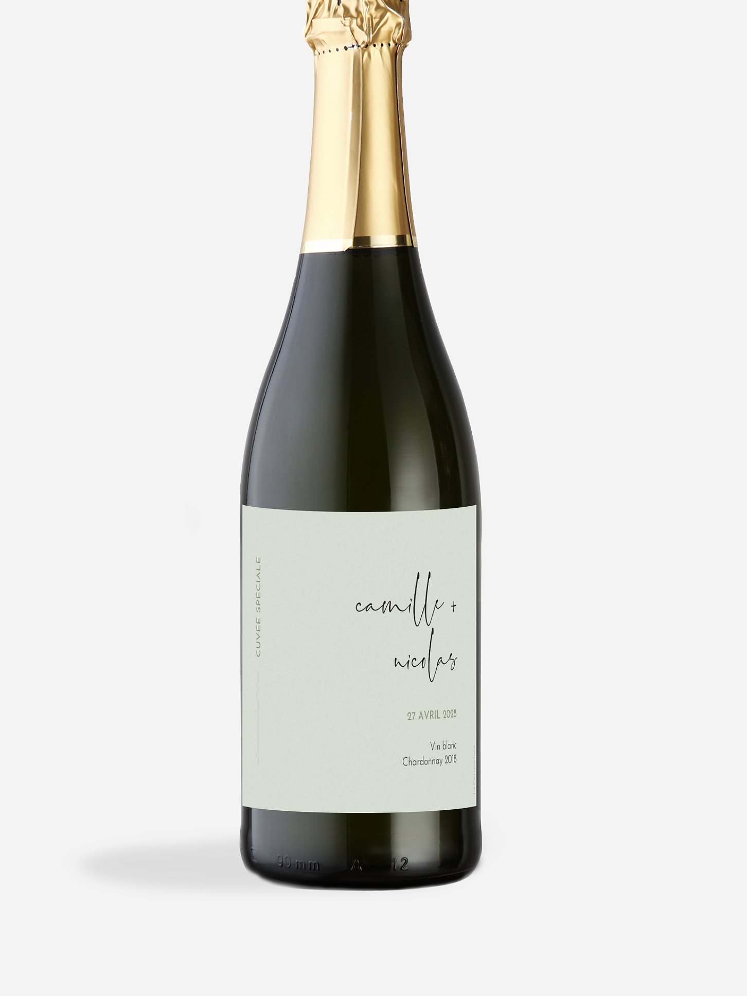 Étiquette bouteille Romance moderne