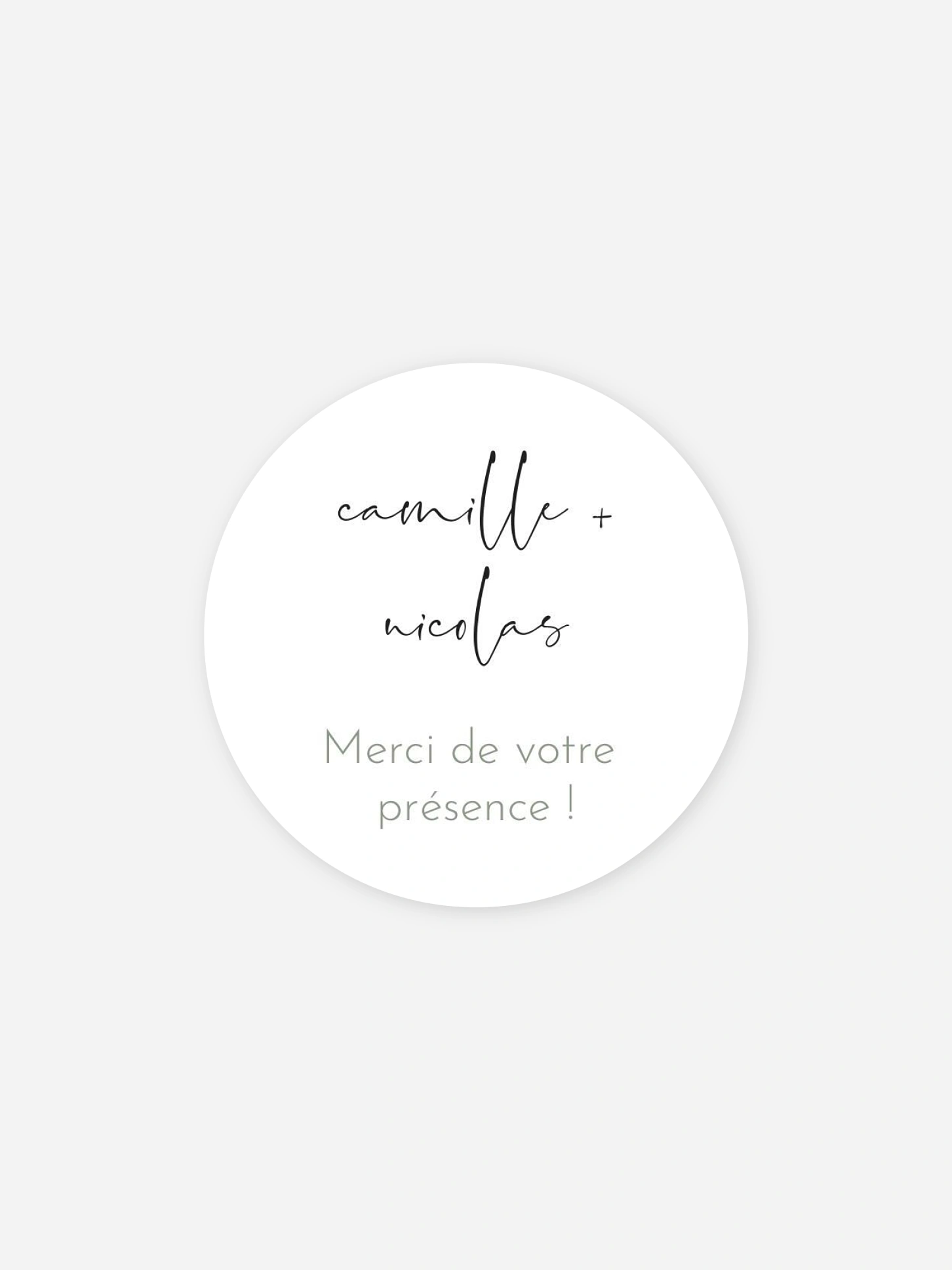 Étiquette cadeau mariage Romance moderne