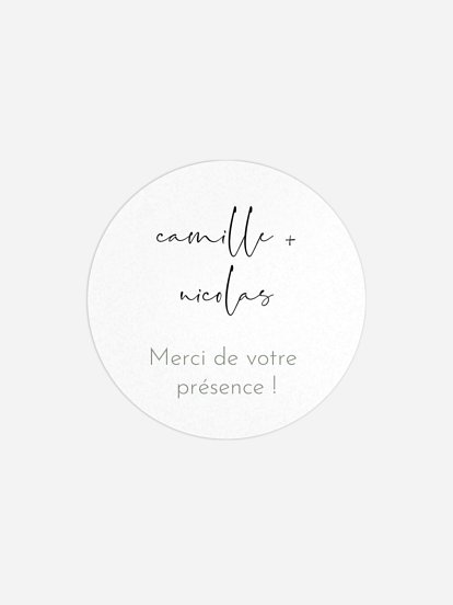 Étiquette cadeau mariage Romance moderne