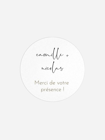 Étiquette cadeau mariage Romance moderne