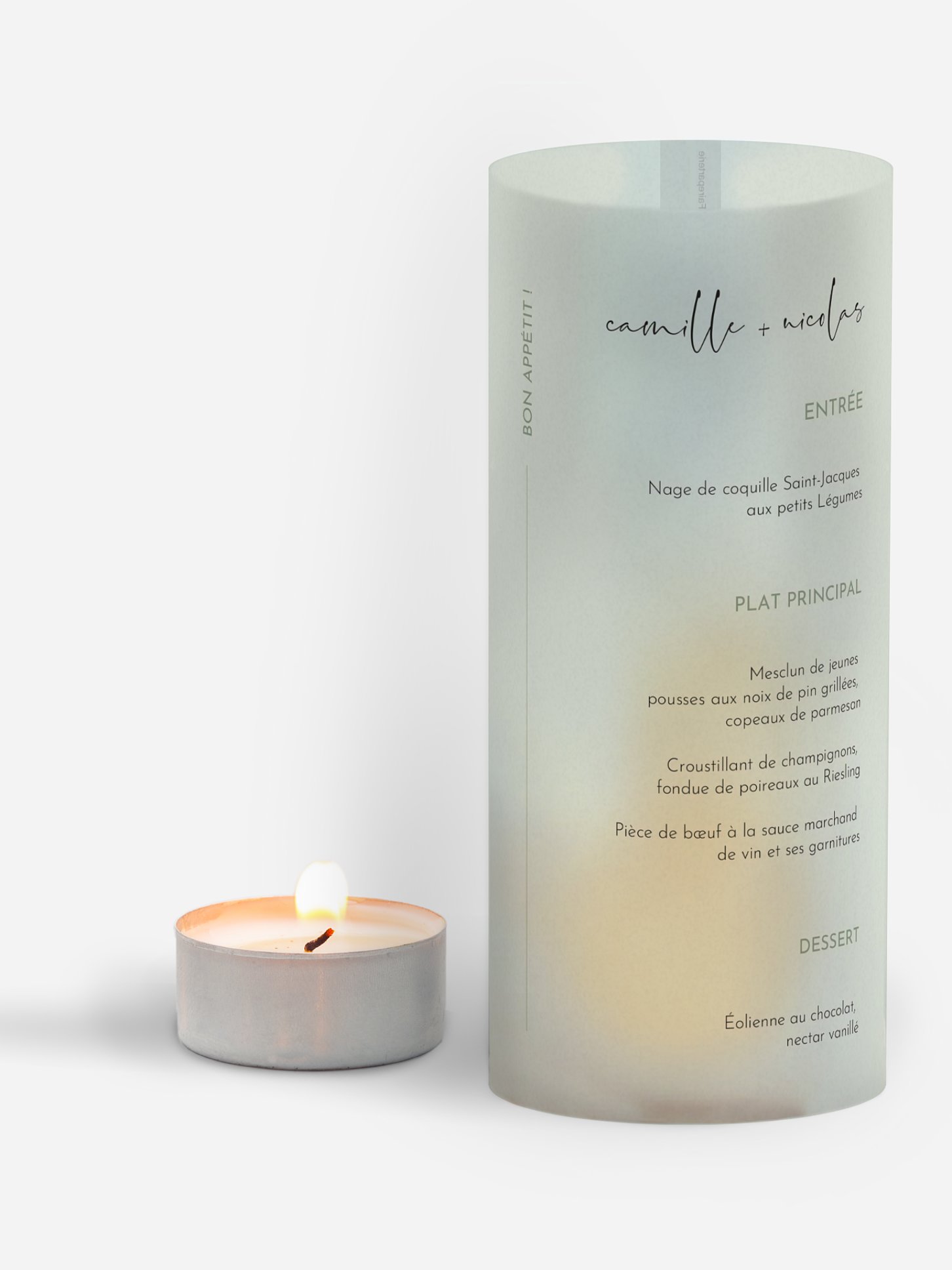 Menu mariage Romance moderne