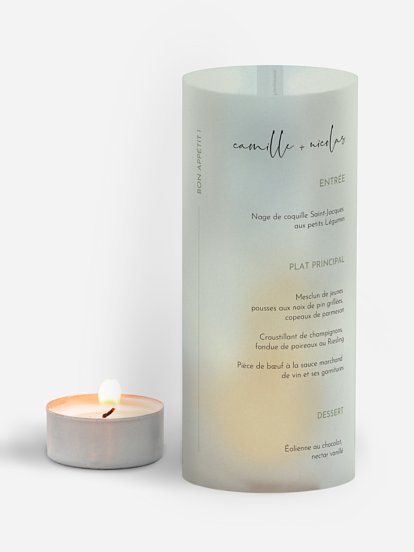 Menu mariage Romance moderne