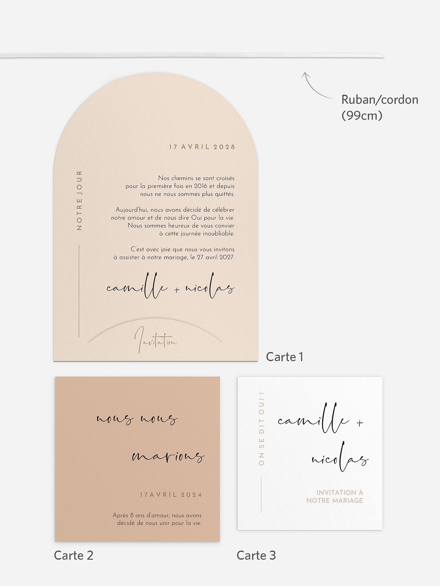 Faire-part de mariage Romance moderne