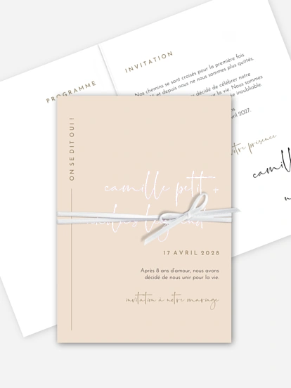 Faire-part de mariage Romance moderne