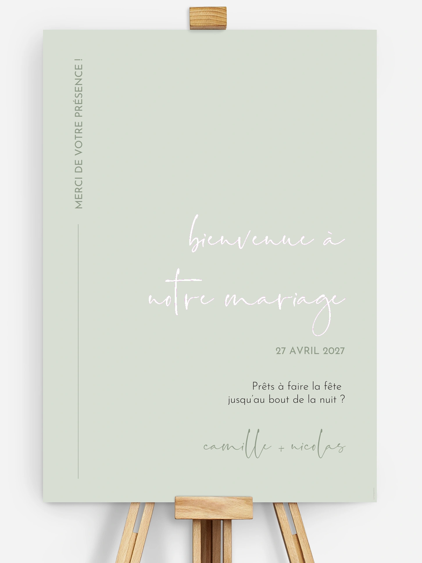 Poster bienvenue mariage Romance moderne