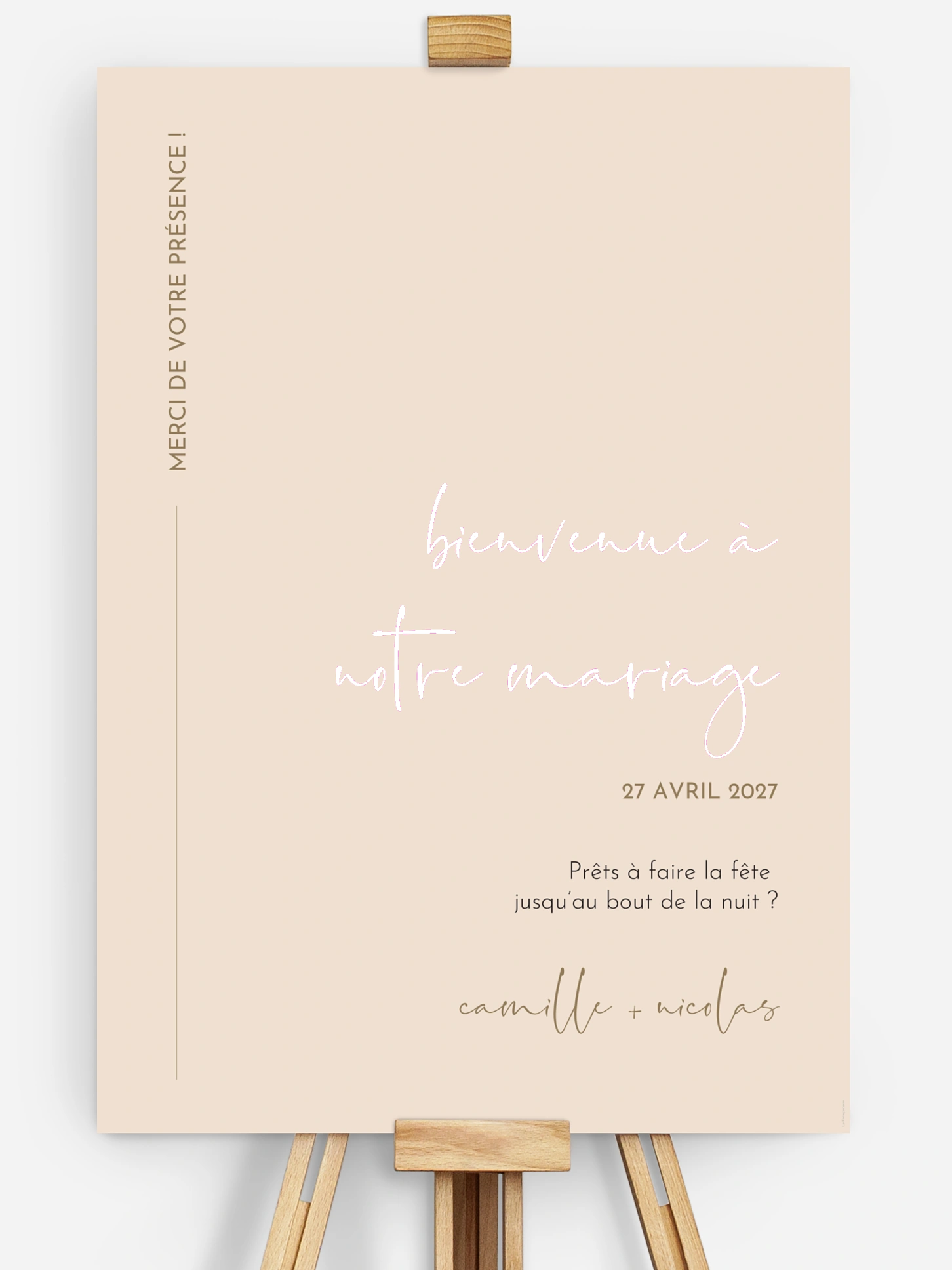Poster bienvenue mariage Romance moderne
