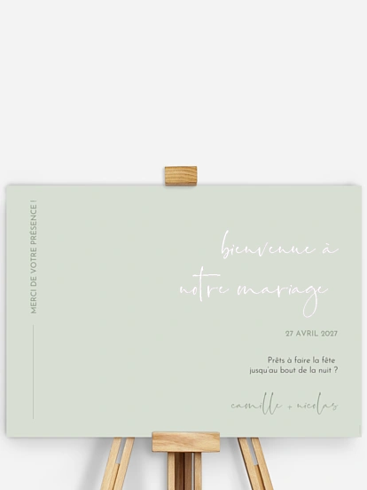 Poster bienvenue mariage Romance moderne