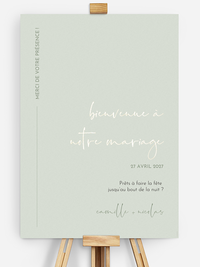 Poster bienvenue mariage Romance moderne