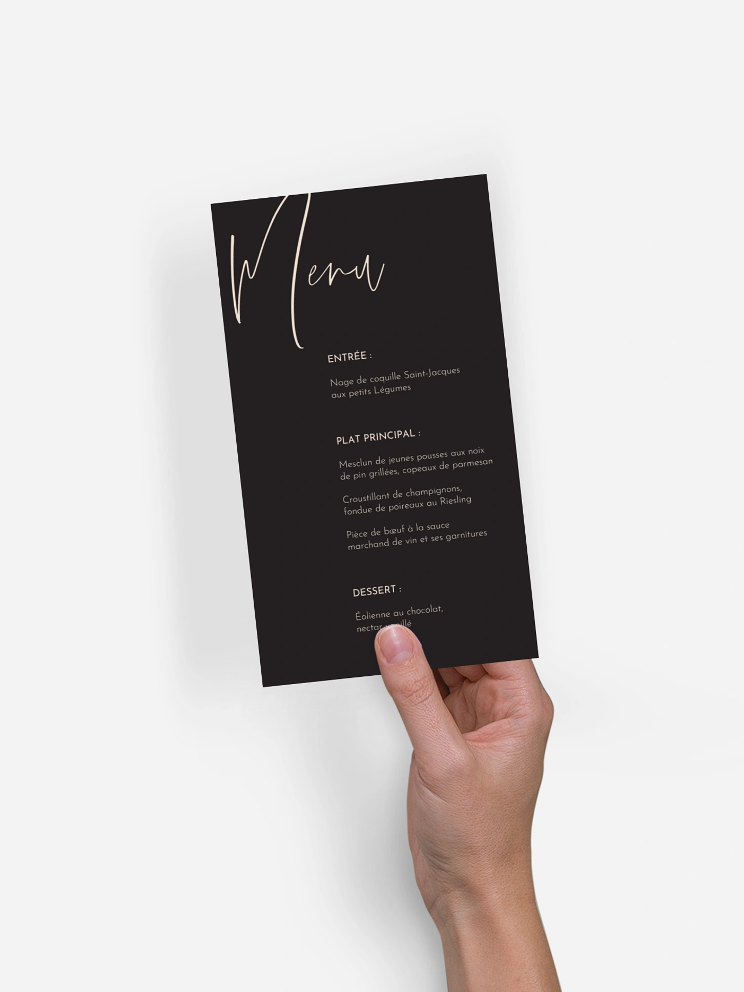 Menu mariage Typo élégante