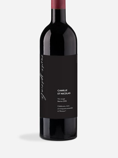 Étiquette bouteille Typo minimaliste
