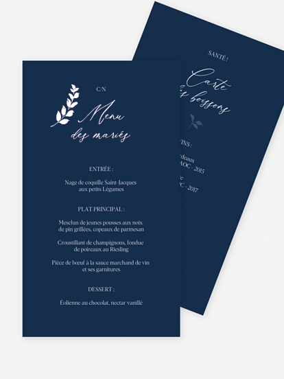 Menu mariage Raffinement