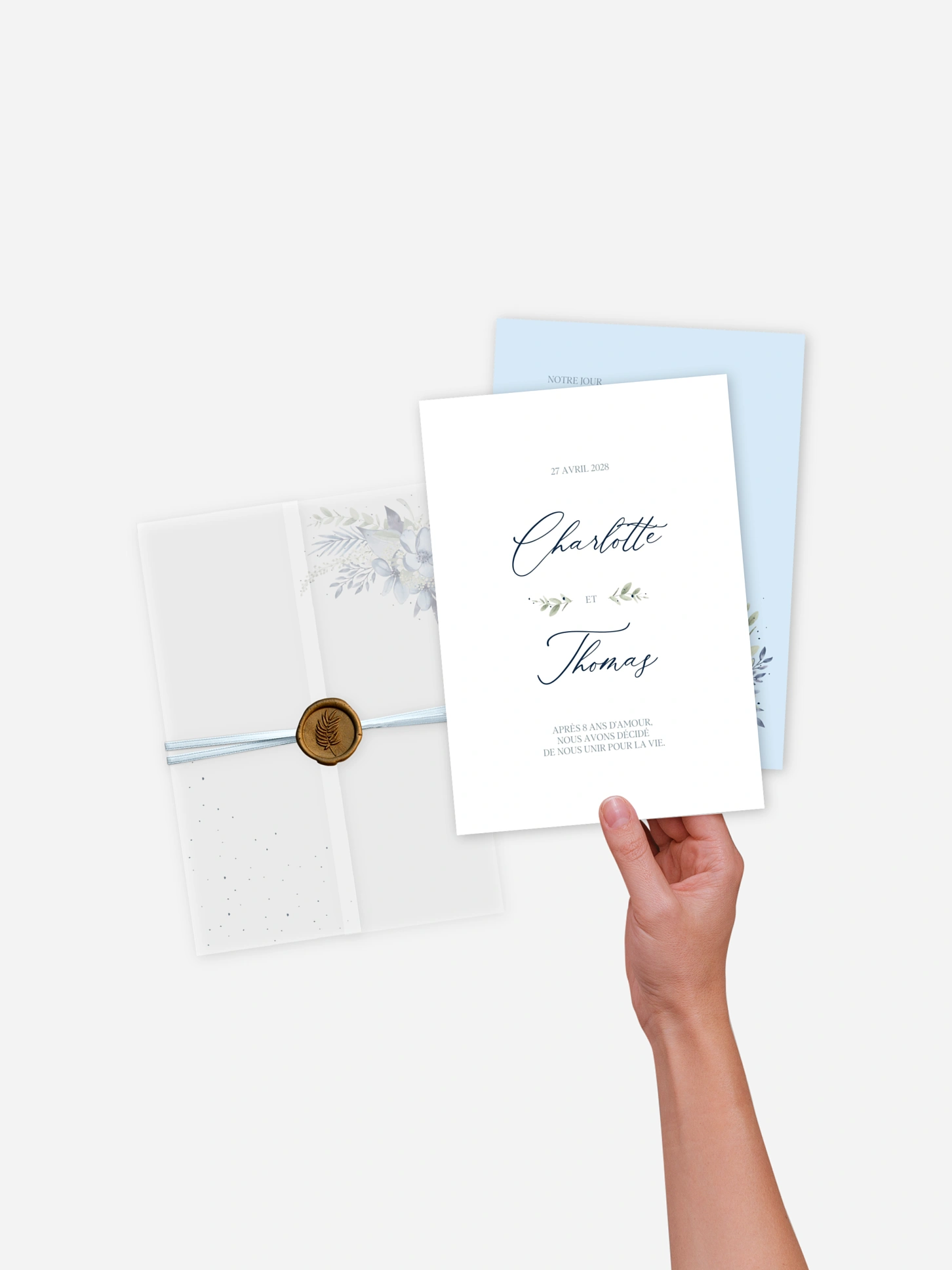 Faire-part de mariage Flower Blues