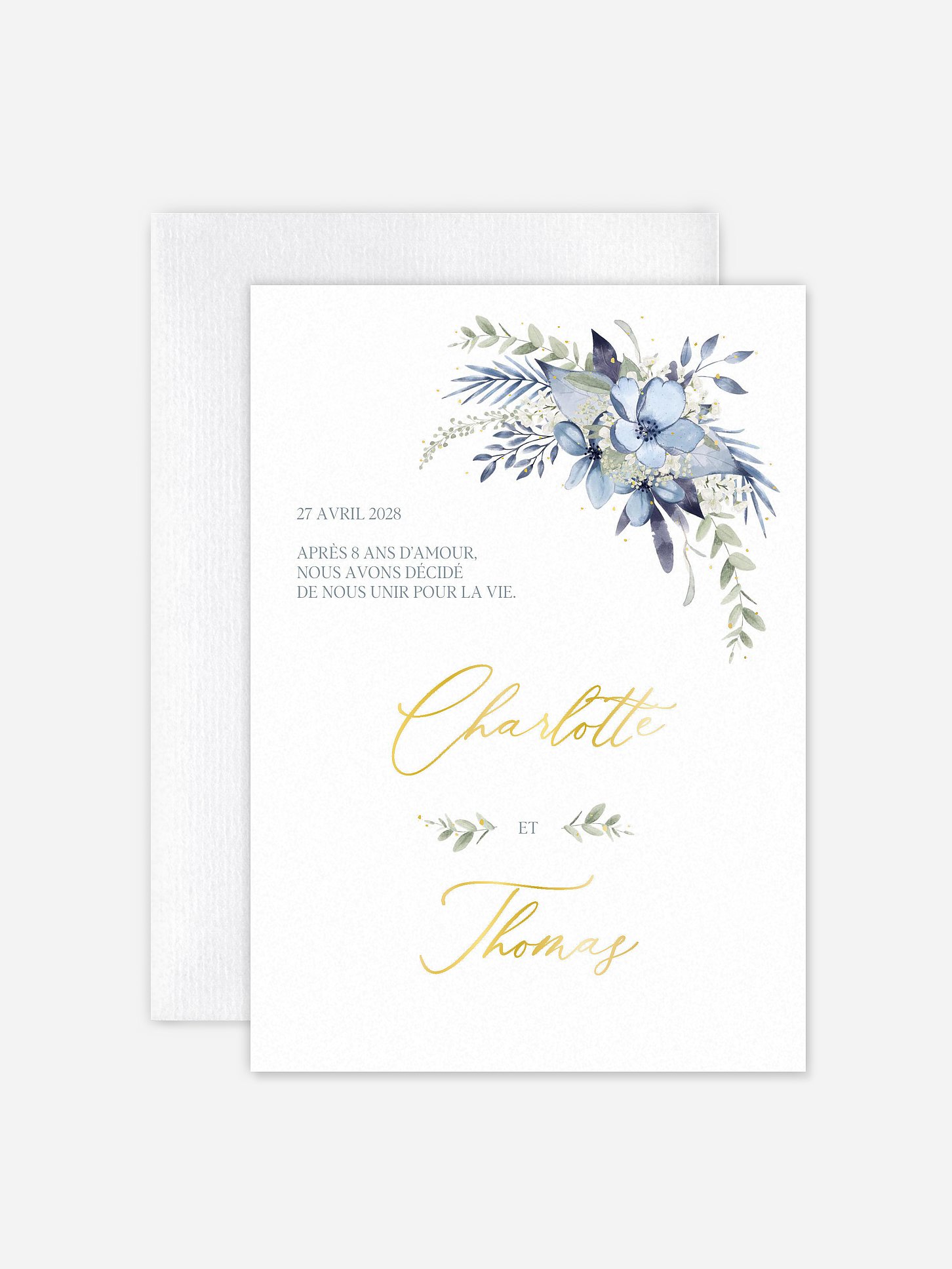 Faire-part de mariage Flower Blues