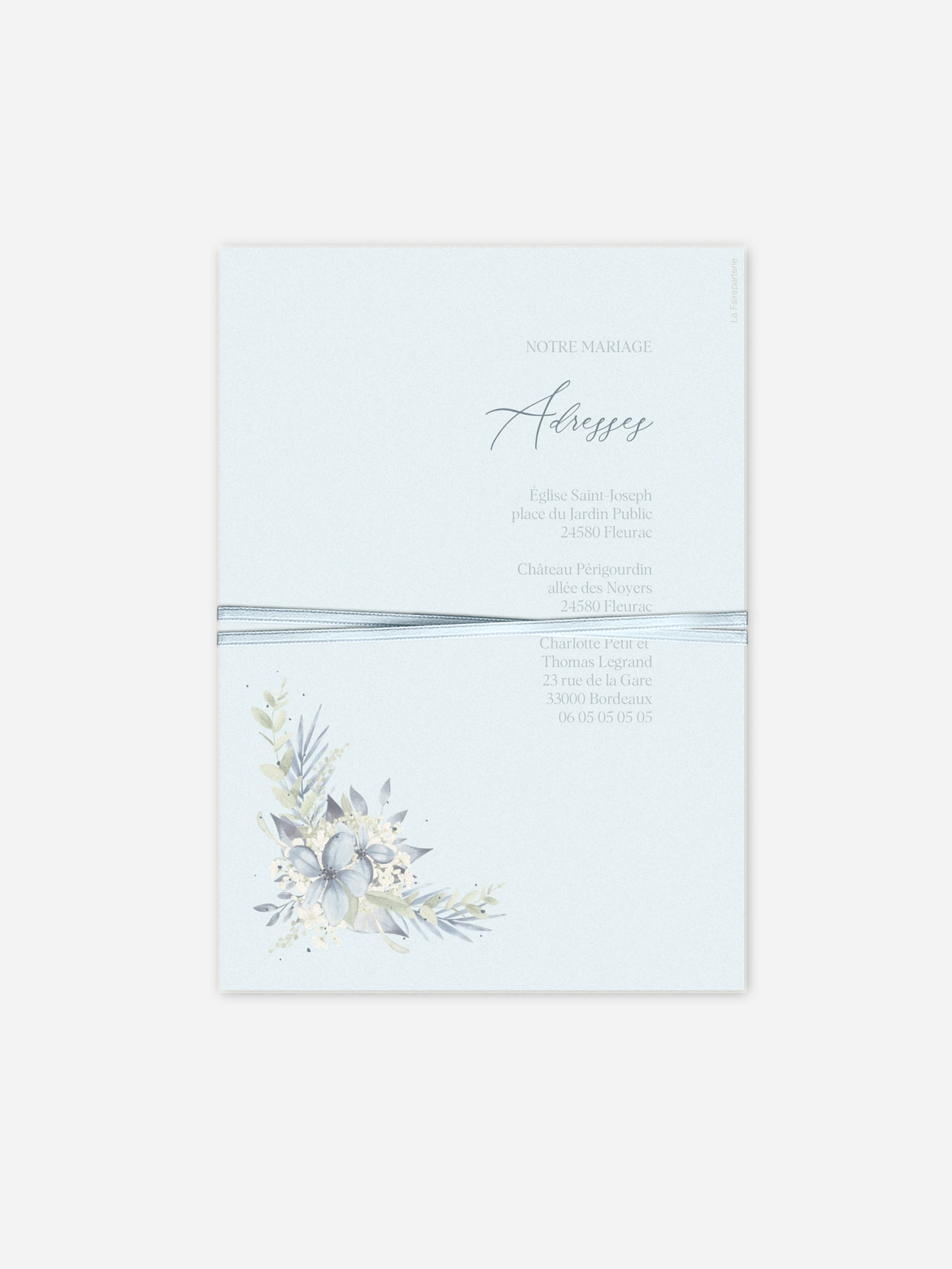 Faire-part de mariage Flower Blues