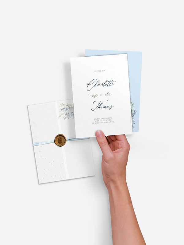 Faire-part de mariage Flower Blues