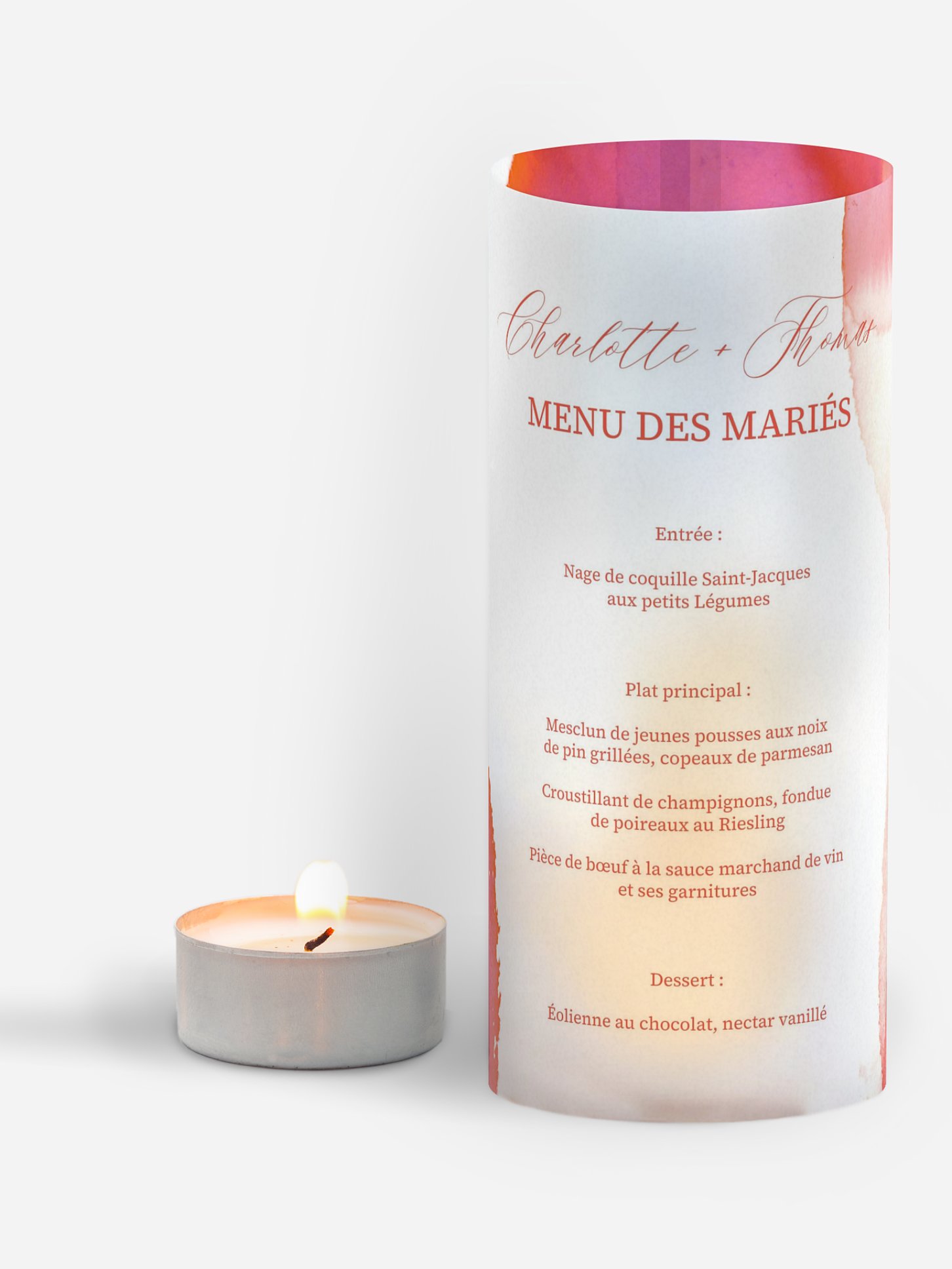 Menu mariage Brume élégante