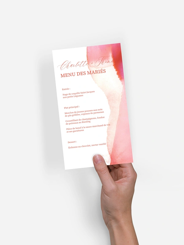 Menu mariage Brume élégante