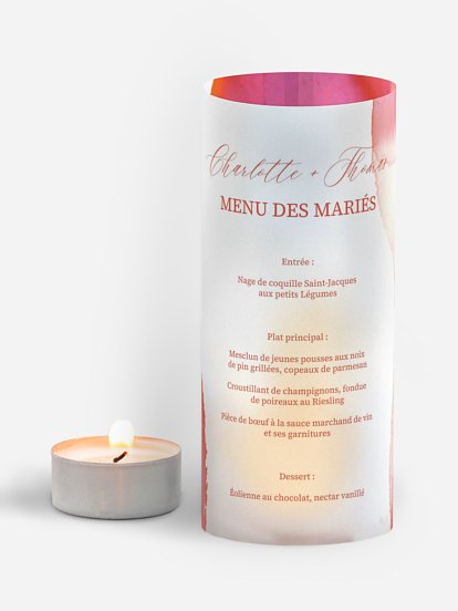 Menu mariage Brume élégante