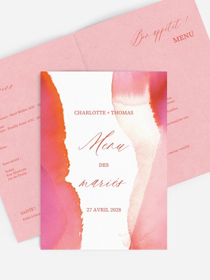 Menu mariage Brume élégante