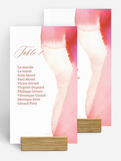 Nom de table mariage Brume élégante