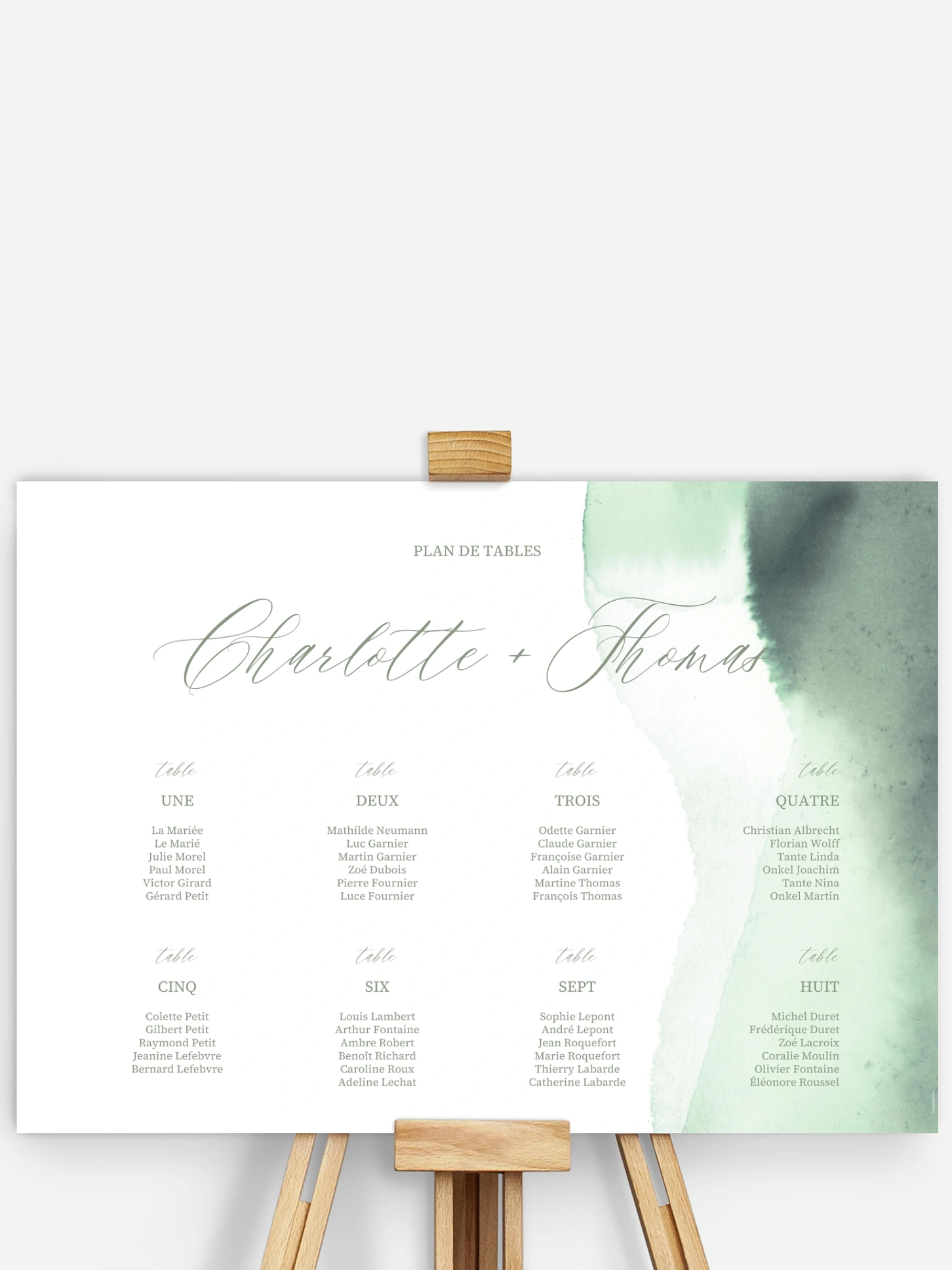 Poster plan de table mariage Brume élégante