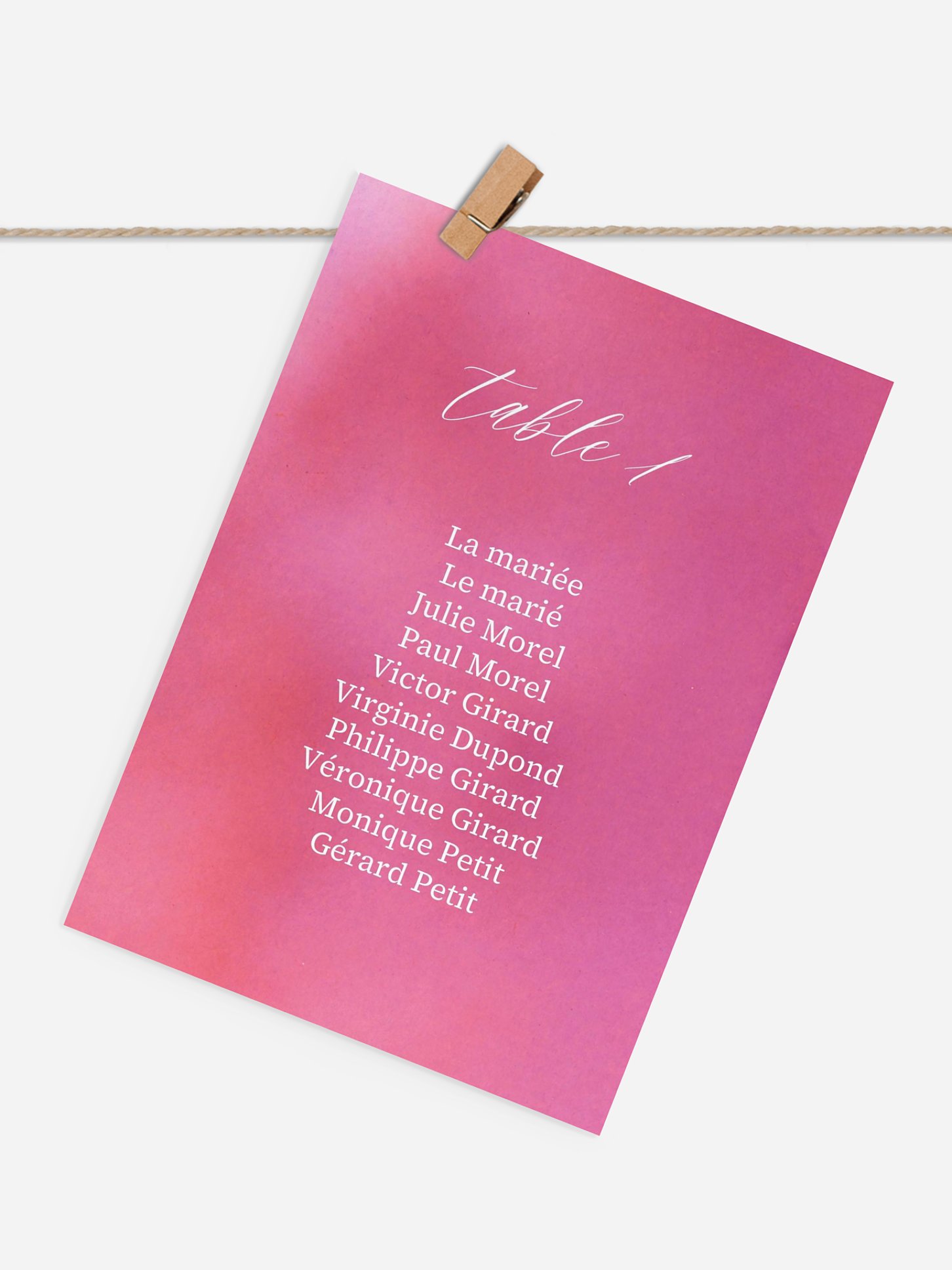 Cartons plan de table mariage Brume élégante