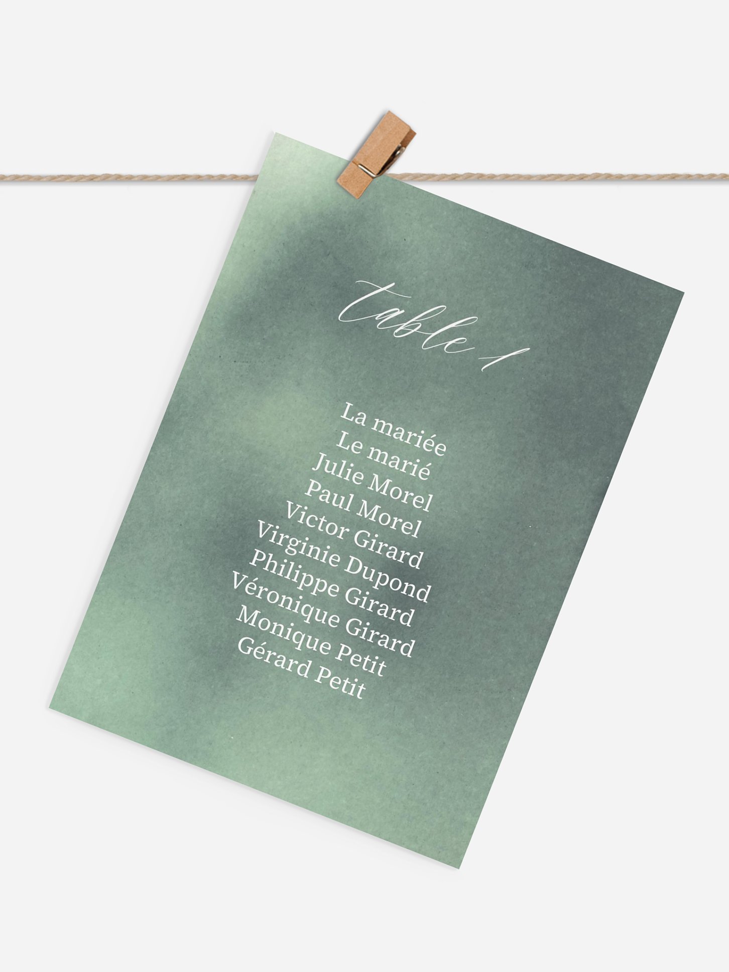 Cartons plan de table mariage Brume élégante
