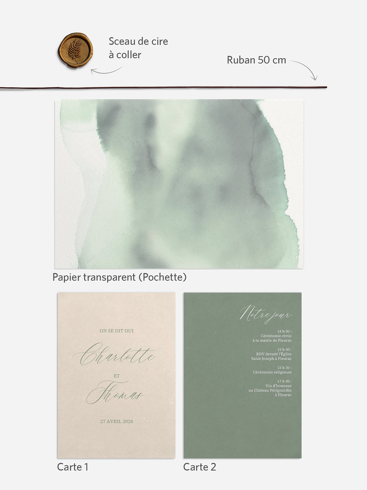 Faire-part de mariage Brume élégante