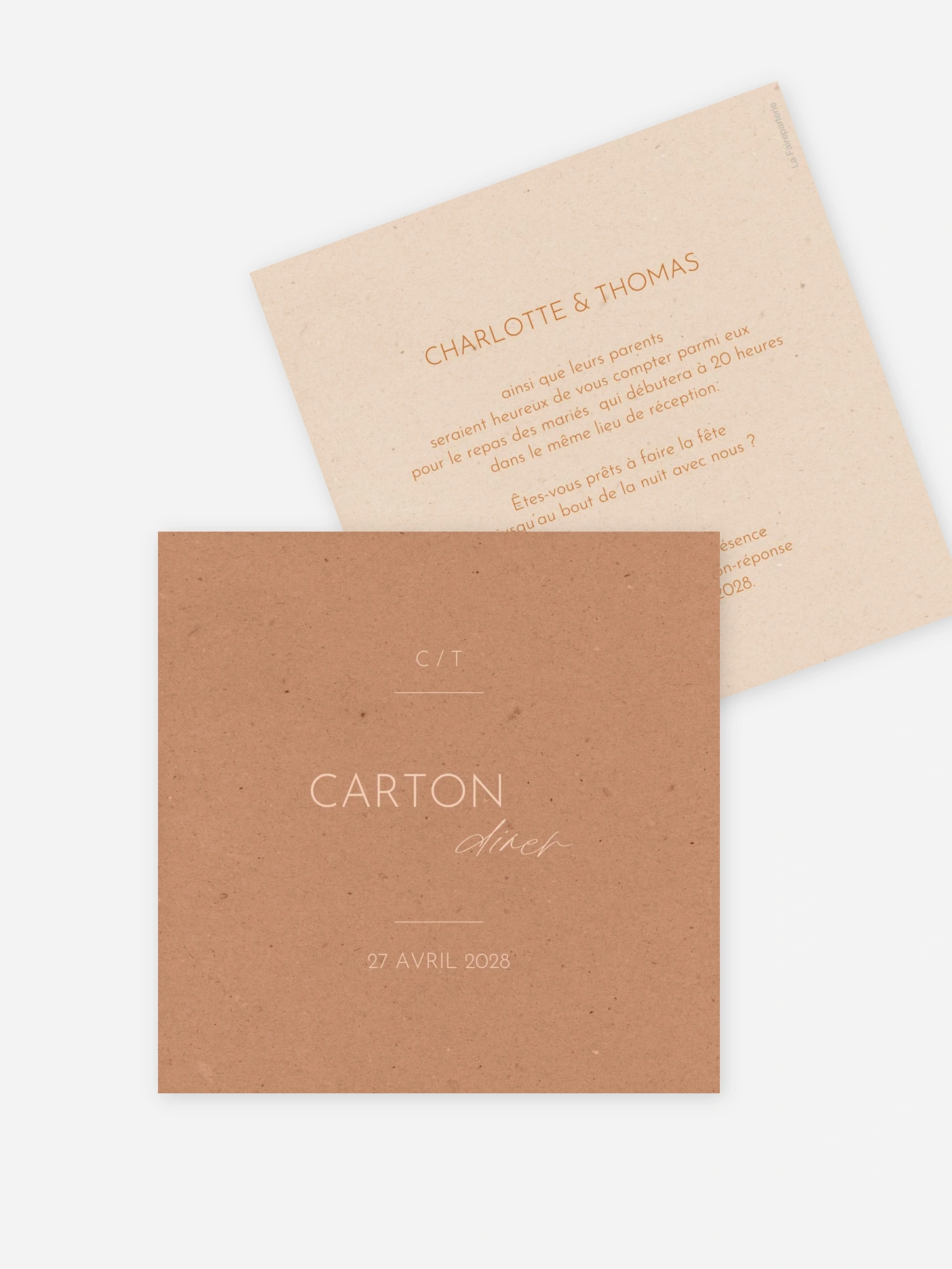 Carton d'invitation Duo coloré