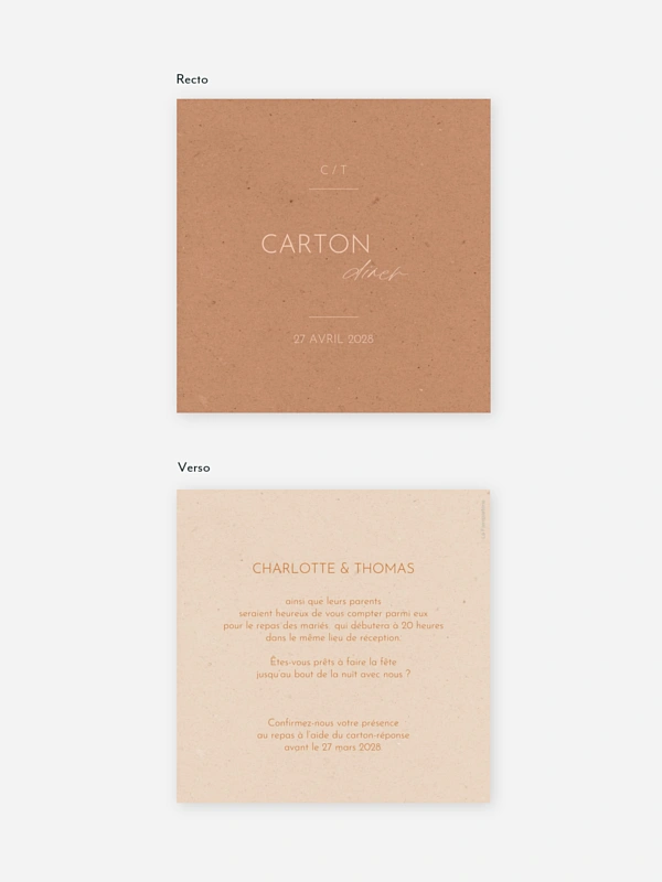 Carton d'invitation Duo coloré