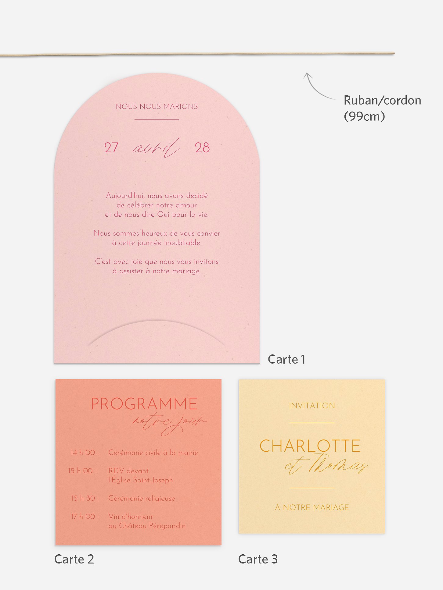 Faire-part de mariage Duo coloré