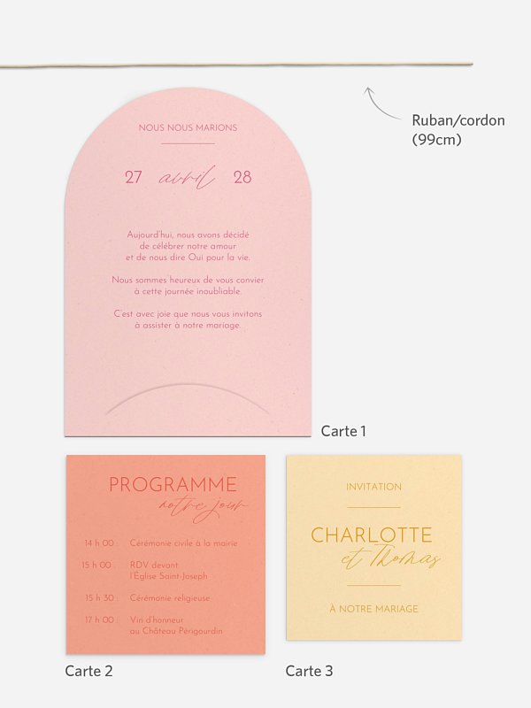 Faire-part de mariage Duo coloré