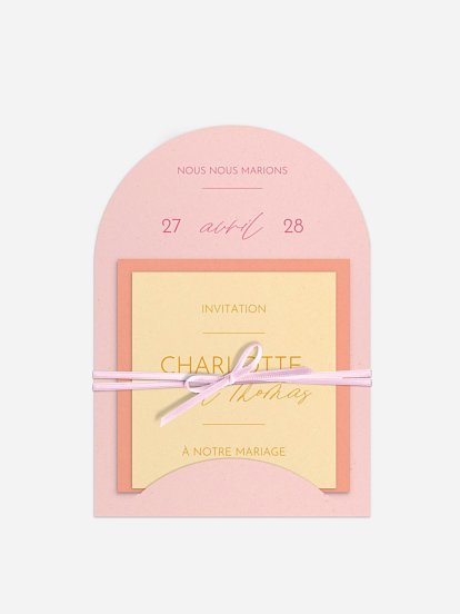 Faire-part de mariage Duo coloré