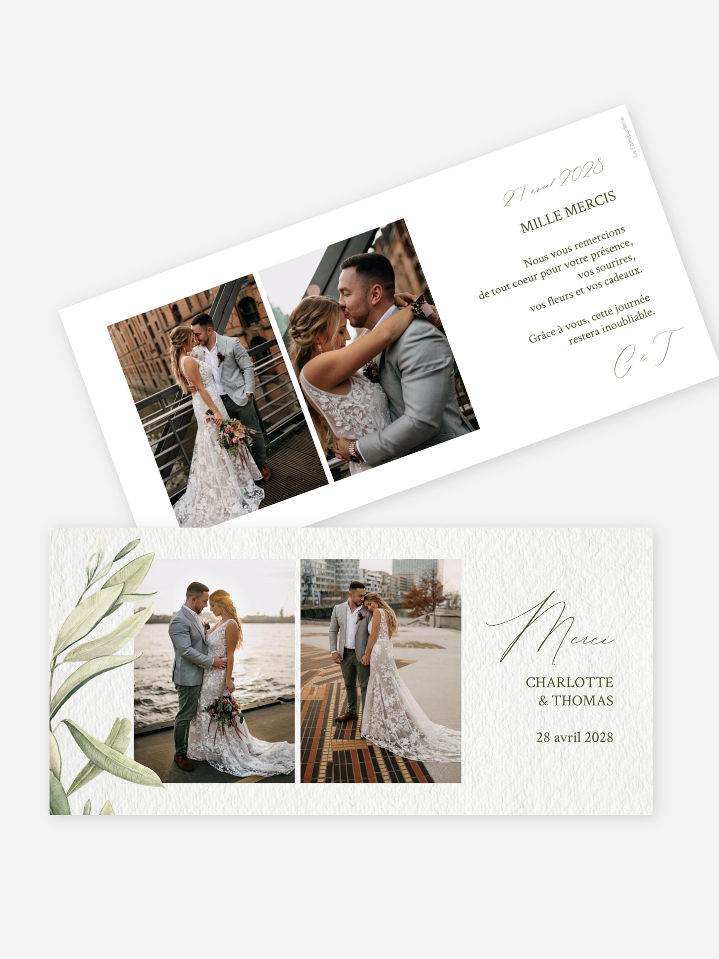 Carte de remerciements Effluve d'oliviers
