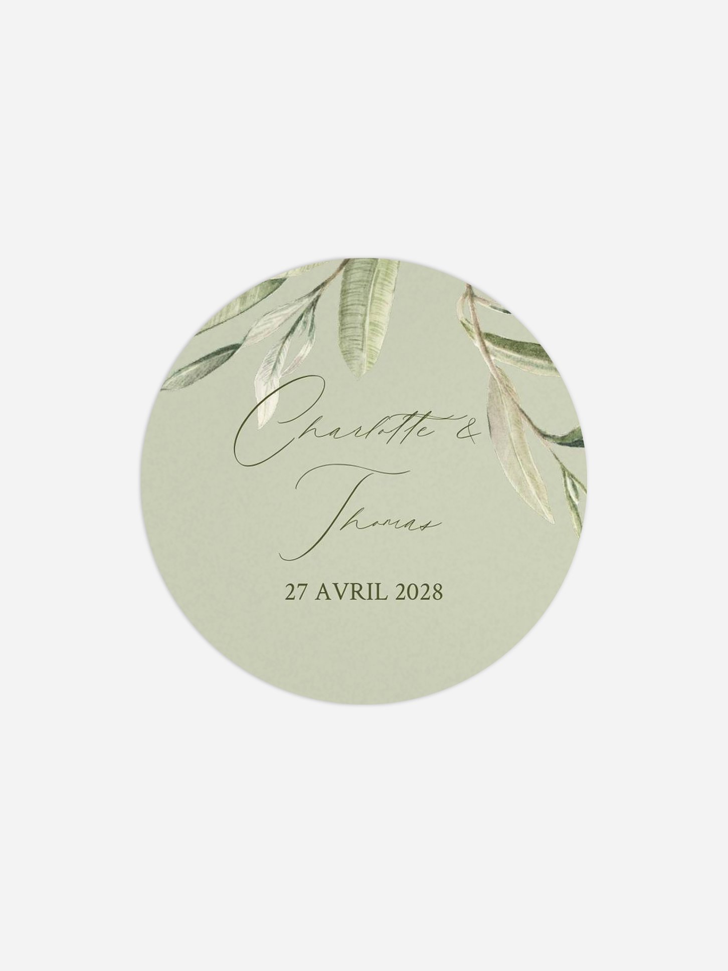 Étiquette cadeau mariage Effluve d'oliviers