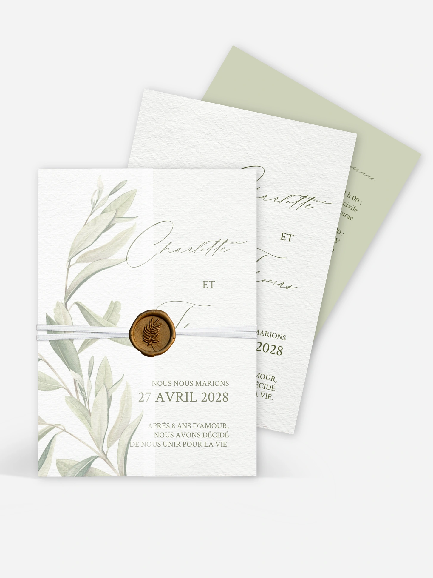 Faire-part de mariage Effluve d'oliviers