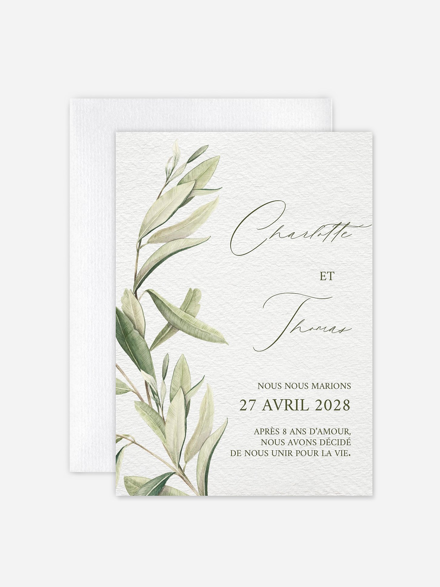 Faire-part de mariage Effluve d'oliviers