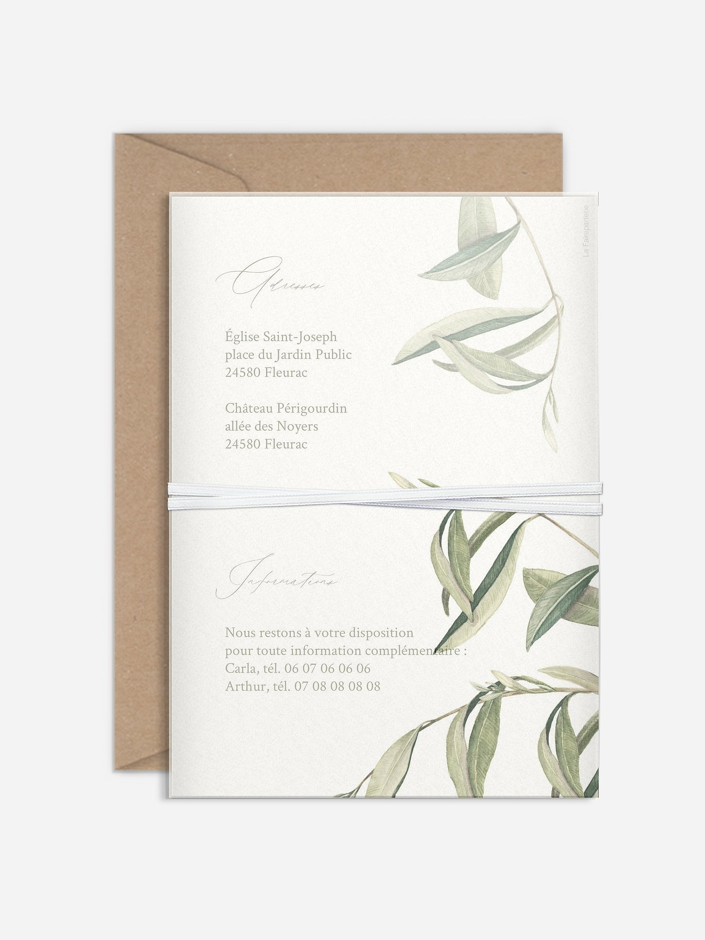 Faire-part de mariage Effluve d'oliviers