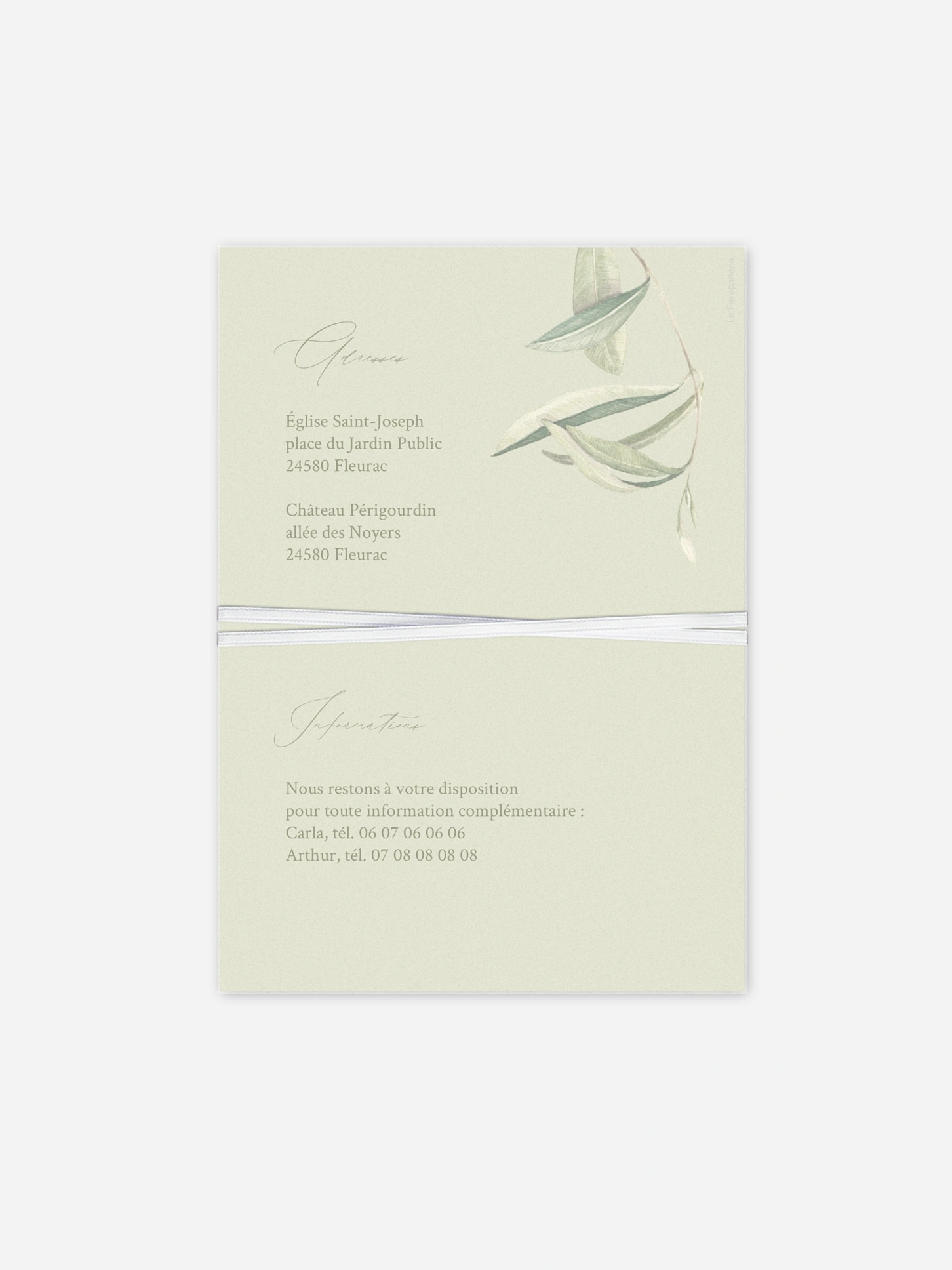 Faire-part de mariage Effluve d'oliviers
