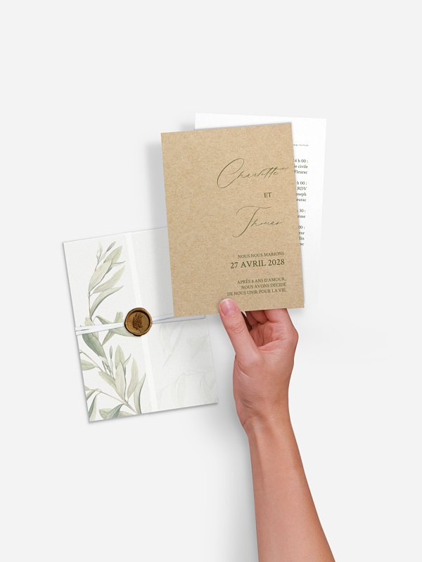 Faire-part de mariage Effluve d'oliviers
