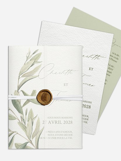 Faire-part de mariage Effluve d'oliviers