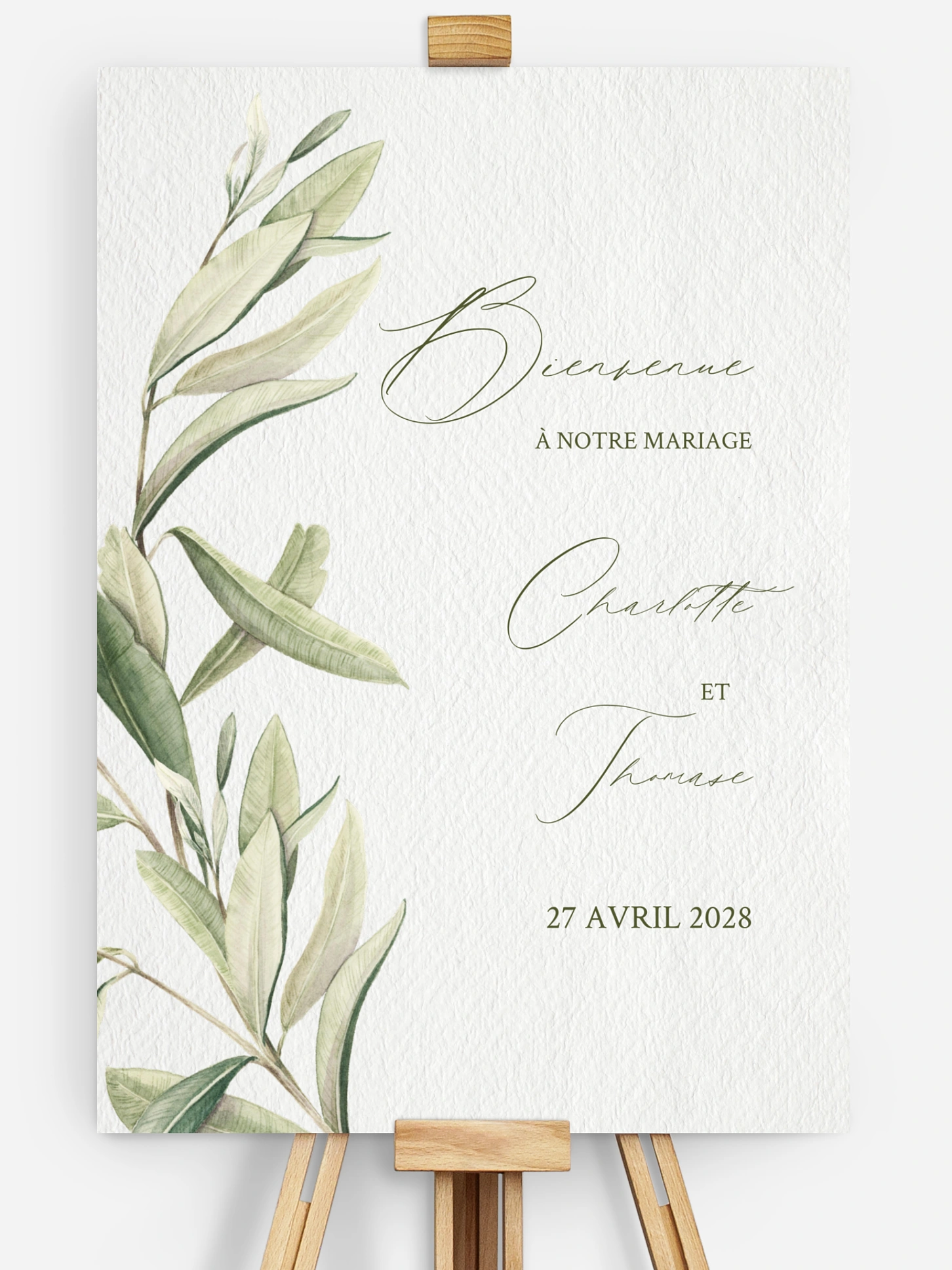 Poster bienvenue mariage Effluve d'oliviers