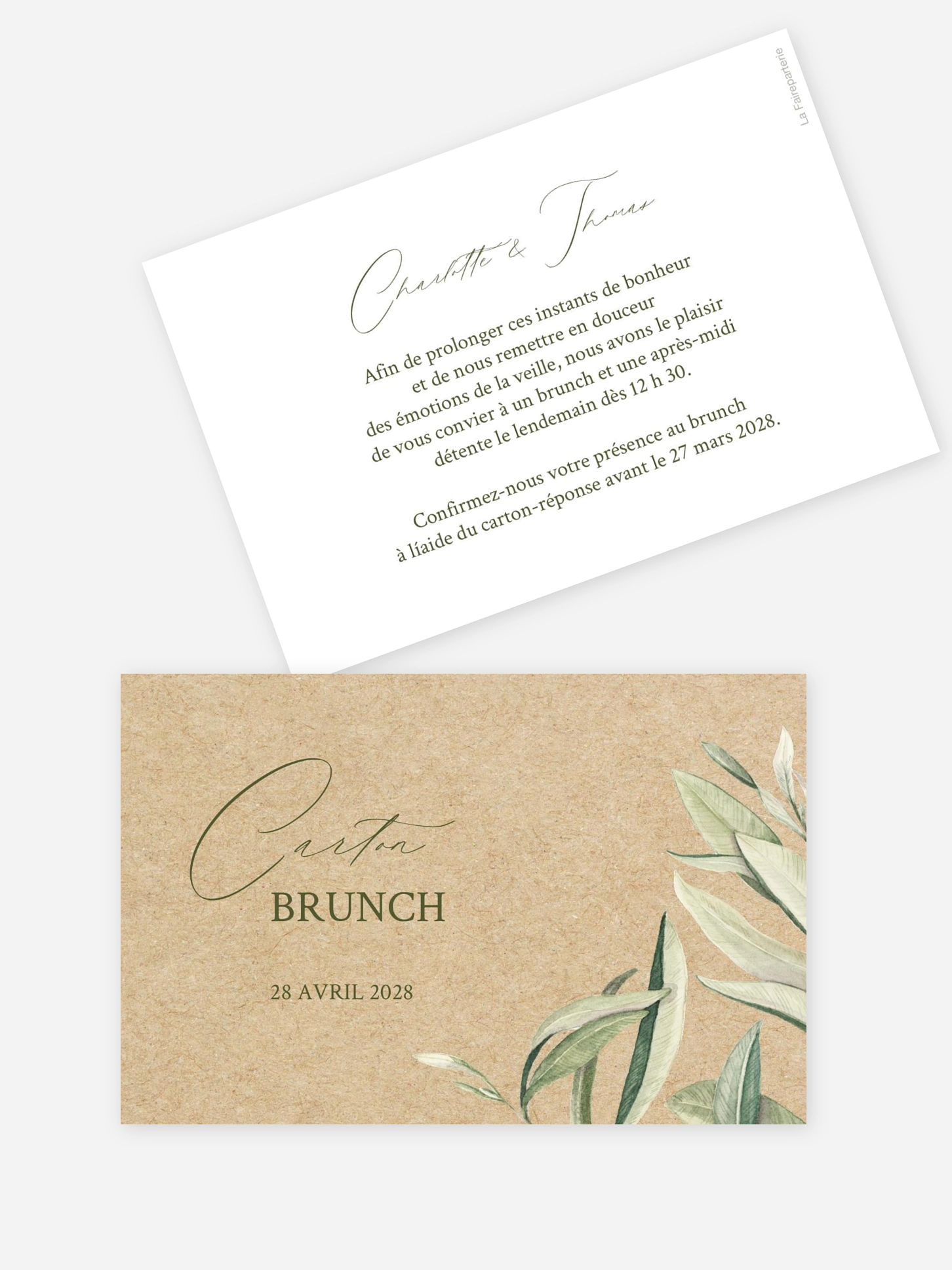 Carte brunch Effluve d'oliviers