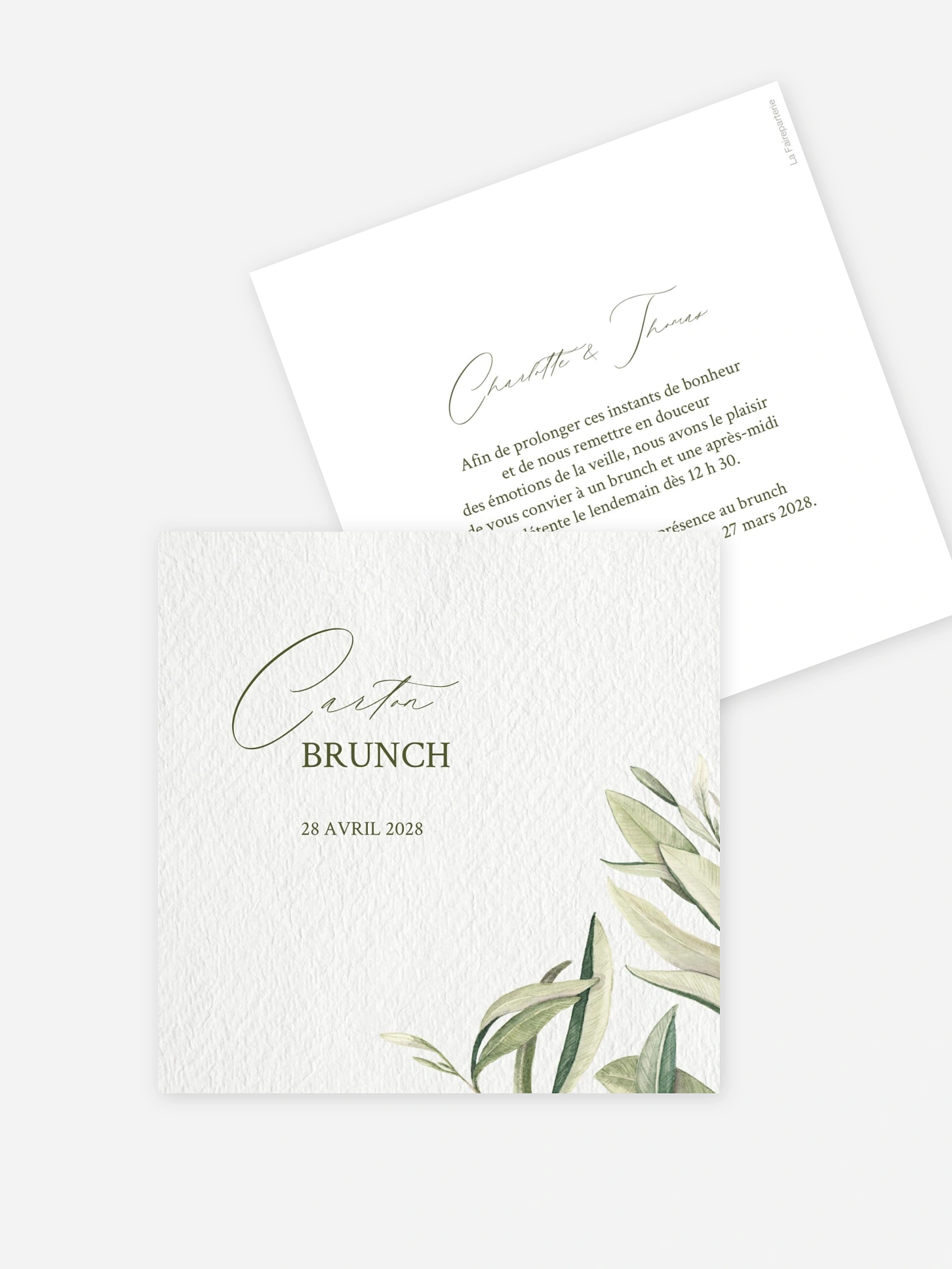 Carte brunch Effluve d'oliviers