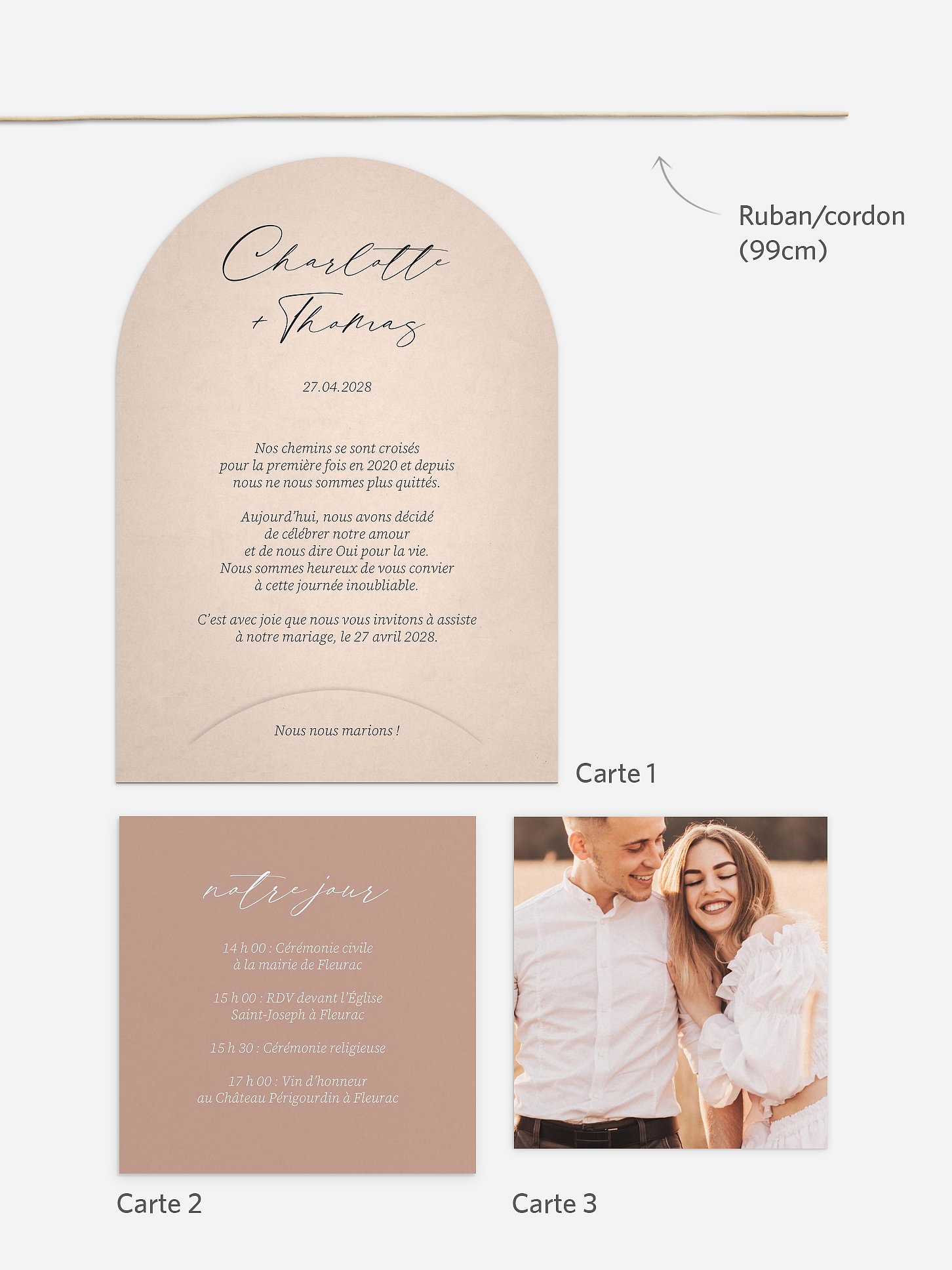 Faire-part de mariage Douce romance